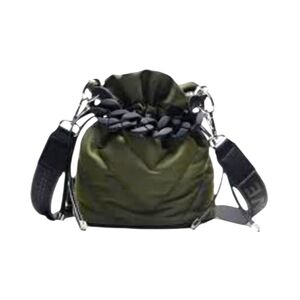 Zara Green Quilted Bucket Bag Crossbody Purse